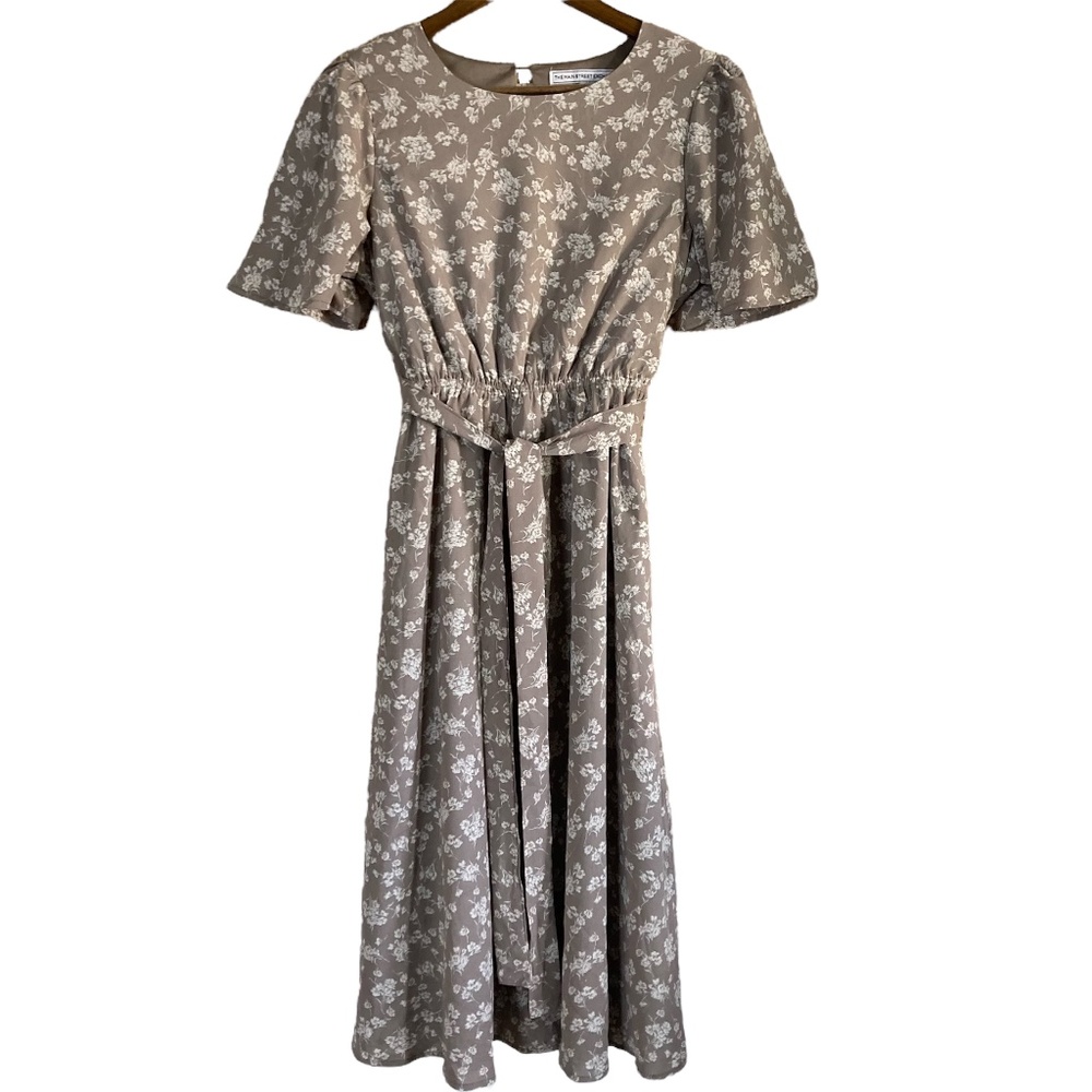 Ramona Ditsy Floral Midi Dress in Champagne